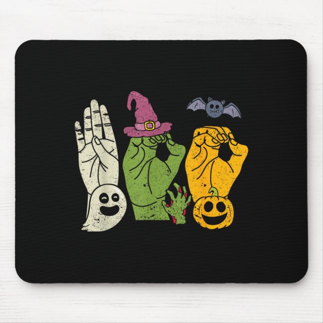 Boo Hands American Sign Language Pride Asl Mouse Pad (Front)