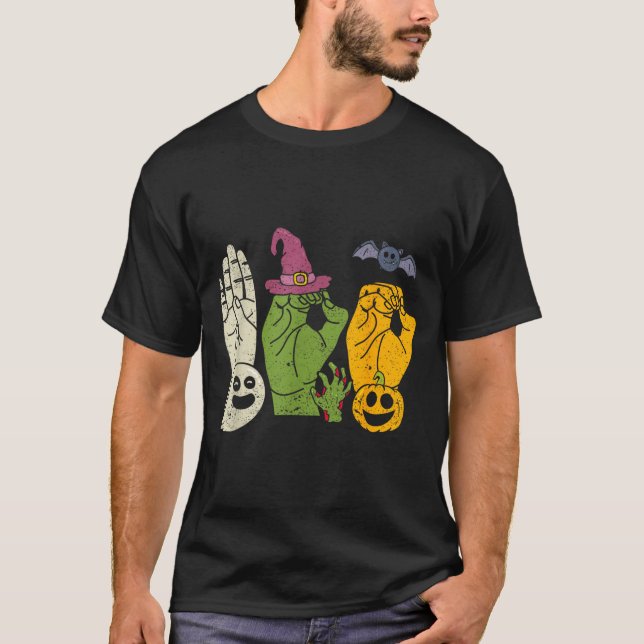 Boo Hands American Sign Language Pride Asl T-Shirt (Front)