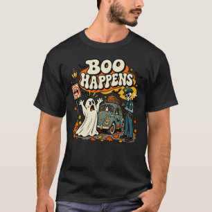 Boo Happens Funny Ghost Parking Ticket Halloween T T-Shirt