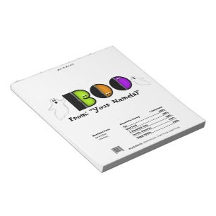 BOO Happy Halloween Candy Bar Wrapper Party Favour Notepad
