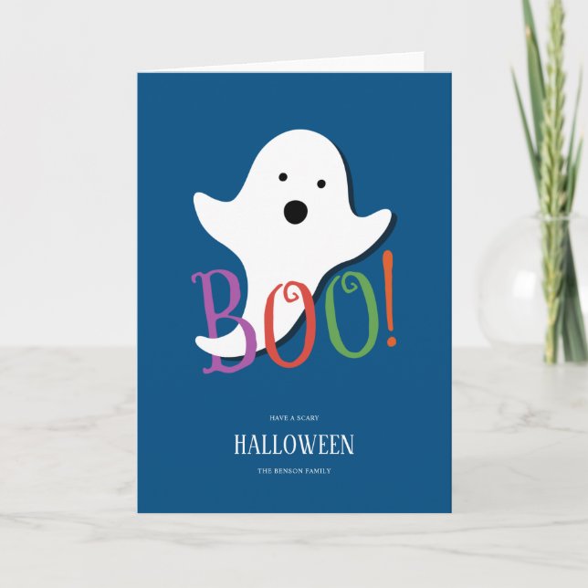 Boo! Happy Halloween Kids Card (Front)