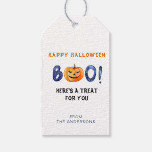 BOO Happy Halloween Pumpkin Treats Gift tags