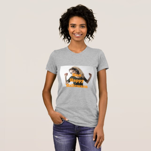 Boo Happy Halloween T-Shirt (Front Full)