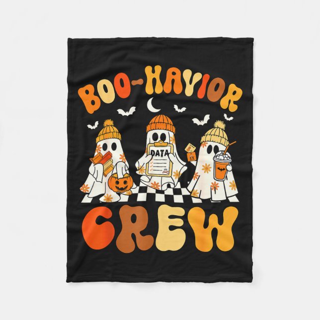 Boo-havior Crew Behaviour Yst Halloween Aba  Fleece Blanket (Front)