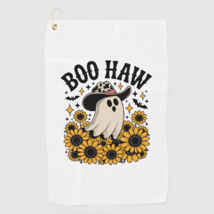 Boo Haw Cow Ghost Western Halloween Golf Towel