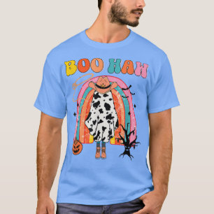 Boo Haw Cowboy Halloween Cowgirl Ghost Western Ret T-Shirt