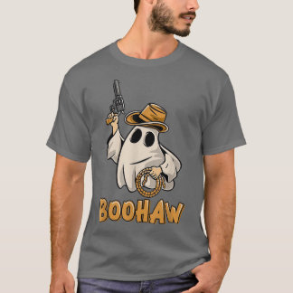 Boo HAW Cowboy Retro Western Ghost Halloween Party T-Shirt