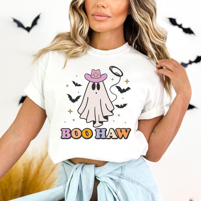 Boo Haw Cowboy Spooky Cute Ghost Halloween T-Shirt (Creator Uploaded)
