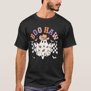 Boo Haw Cowboy Spooky Season Funny Ghost Halloween T-Shirt
