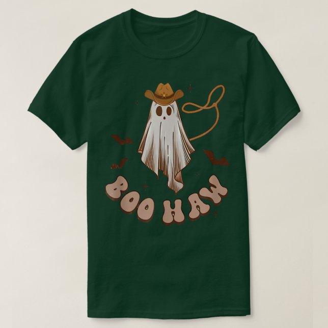 Boo Haw Ghost Rodeo Western Country Halloween Cowb T-Shirt (Design Front)