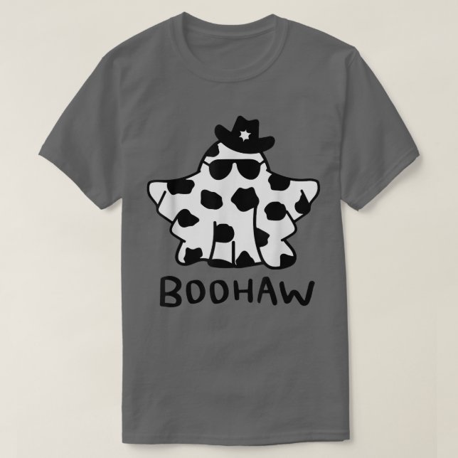 Boo Haw , Retro Boo Haw Ghost Cowbo Halloween  T-Shirt (Design Front)