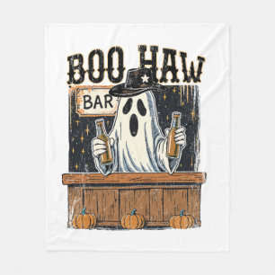 Boo Haw Retro Western Halloween Fleece Blanket
