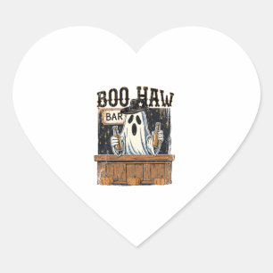 Boo Haw Retro Western Halloween Heart Sticker