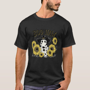 Boo Haw Spooky Cowgirl Sunflower Western Halloween T-Shirt