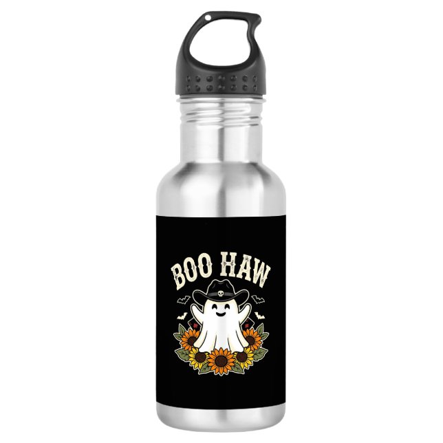 Boo Haw Western Halloween Ghost Design 532 Ml Water Bottle (Front)