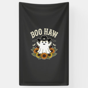 Boo Haw Western Halloween Ghost Design Banner