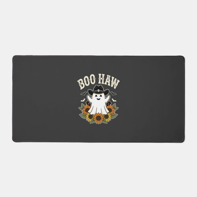 Boo Haw Western Halloween Ghost Design Desk Mat (Front)