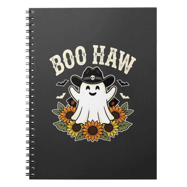 Boo Haw Western Halloween Ghost Design Notebook (Front)