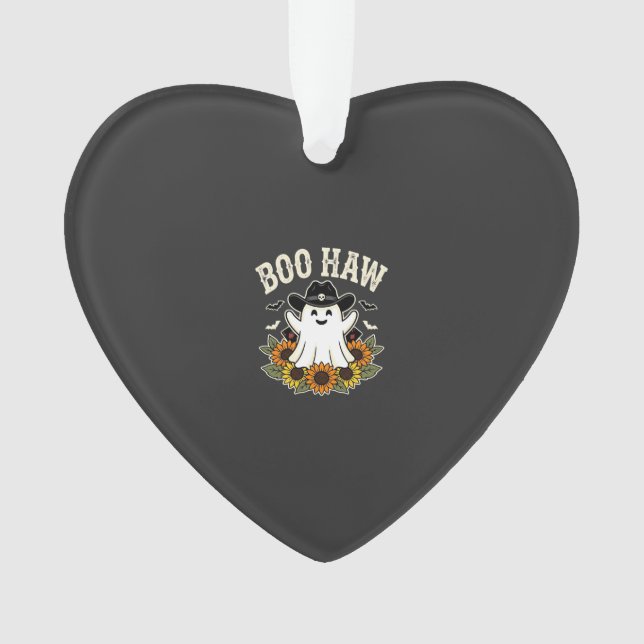 Boo Haw Western Halloween Ghost Design Ornament (Front)