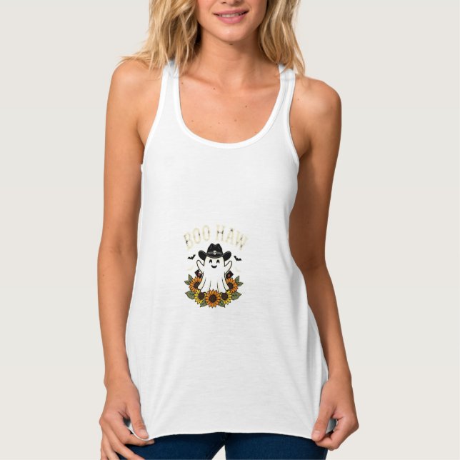 Boo Haw Western Halloween Ghost Design Singlet (Front)