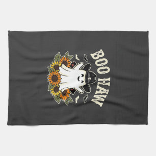 Boo Haw Western Halloween Ghost Design Tea Towel