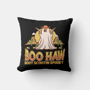 Boo Haw Western Halloween Vintage Ghost Funny Cute Cushion