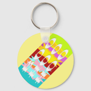 Boo Hoo design flash colours white text B Key Ring