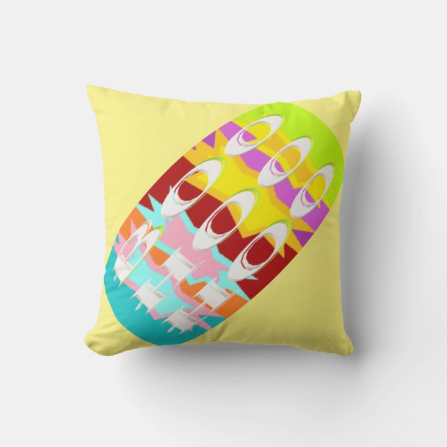 Boo Hoo design flash colours white text       Thro Cushion (Front)