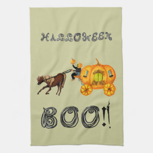 Boo Humble Horse Pumpkin Carriage kitchen towel