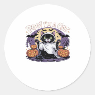 Boo I'm a Cat Oversized T-Shirt Classic Round Sticker