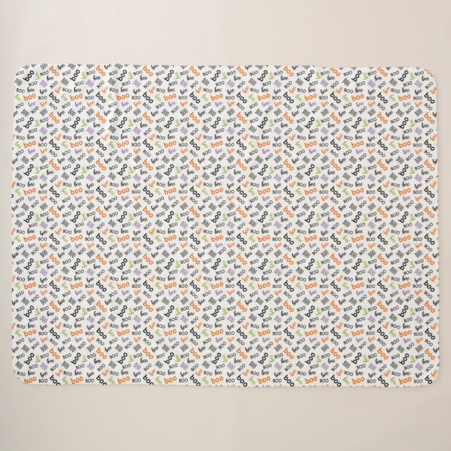 Boo in Bloom – A Whispered Pattern Sherpa Blanket (Front (Horizontal))
