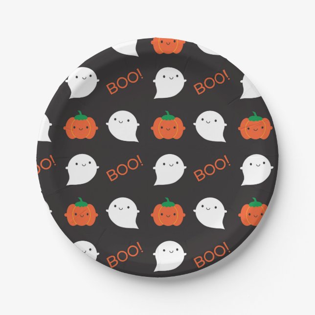 Boo! It's Halloween Paper Plate (Front)