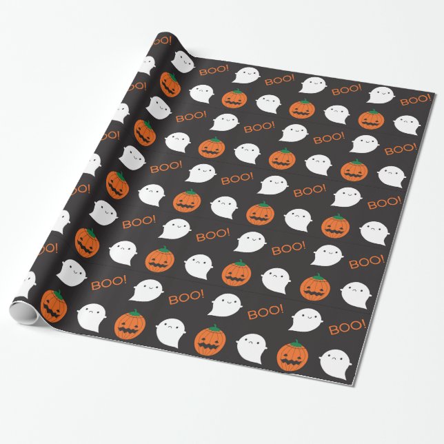 Boo! It's Halloween Wrapping Paper (Unrolled)