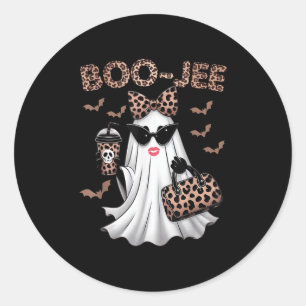 Boo Jee Boujee Ghost Halloween Fun October Vibes  Classic Round Sticker