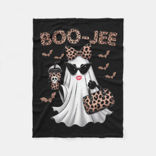 Boo Jee Boujee Ghost Halloween Fun October Vibes  Fleece Blanket