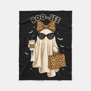 Boo Jee Boujee Ghost Halloween October Vibes Soky  Fleece Blanket