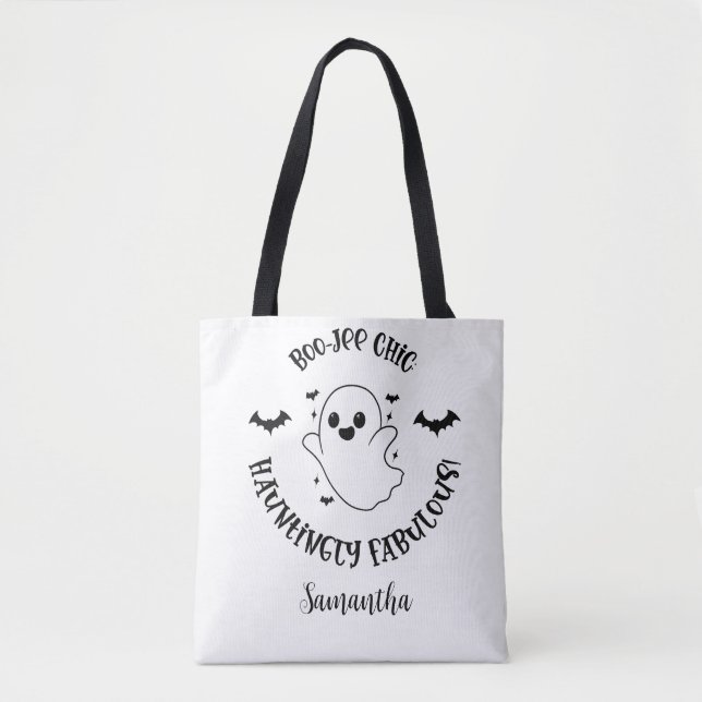 Boo-Jee Chick: Hauntingly Fabulous! Personalised Tote Bag (Front)