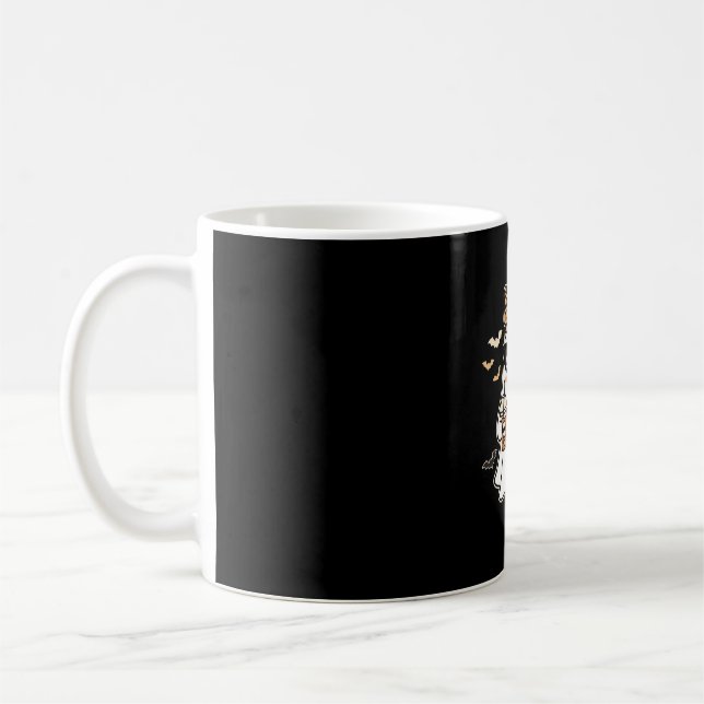 Boo Jee Cute Ghost Halloween Leopard Design_1 Coffee Mug (Left)