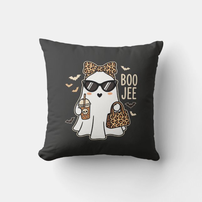 Boo Jee Cute Ghost Halloween Leopard Design_1 Cushion (Front)