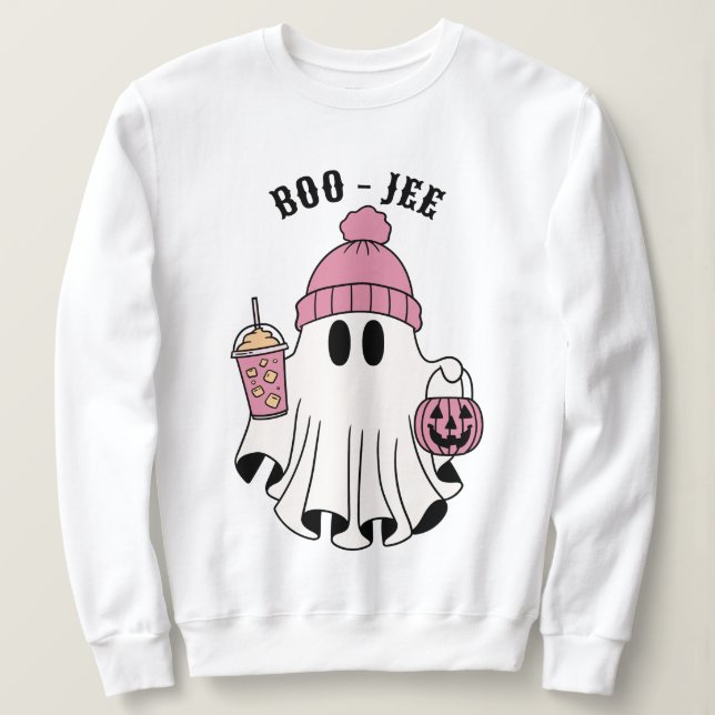 Boo-jee Cute Ghost Halloween Sweatshirt (Design Front)