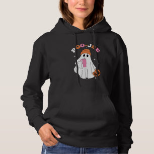 BOO JEE Funny Halloween Ghost Coffee Pumpkin Hoodie