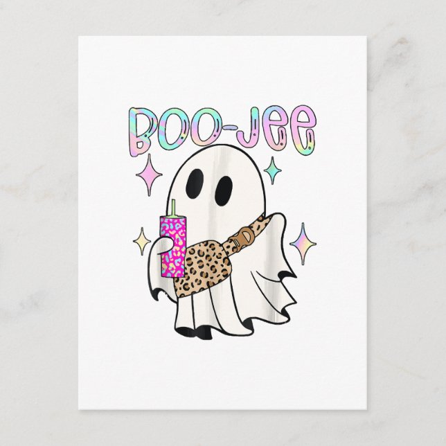 Boo Jee Funny Halloween Ghost Enclosure Card (Front)