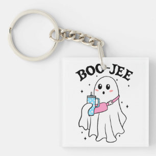 Boo Jee Funny Halloween Ghost Retro Key Ring