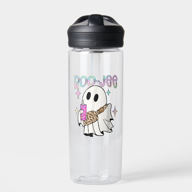 Boo Jee Funny Halloween Ghost Water Bottle (Front)