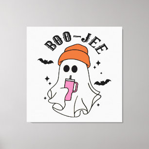 Boo-Jee funny Halloween Tumbler-Inspired Ghost Canvas Print
