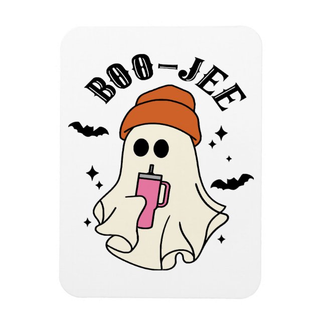 Boo-Jee  funny Halloween Tumbler-Inspired Ghost Magnet (Vertical)