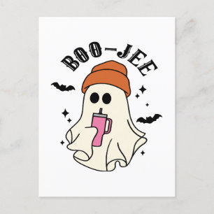 Boo-Jee  funny Halloween Tumbler-Inspired Ghost Postcard