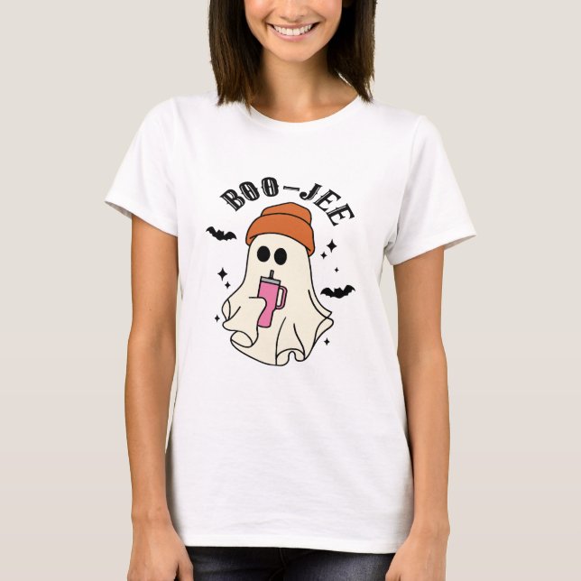 Boo-Jee  funny Halloween Tumbler-Inspired Ghost T-Shirt (Front)