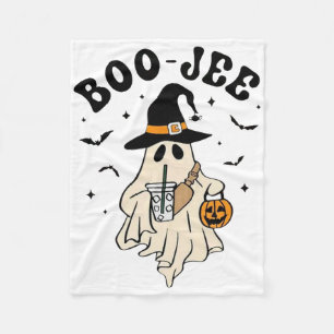 Boo Jee Ghost Cute Funny Halloween  Fleece Blanket