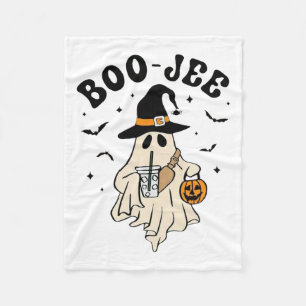 Boo Jee Ghost Cute Funny Halloween  Fleece Blanket